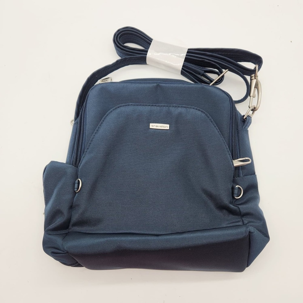 Travelon Anti-Theft Classic Travel Bag Crossbody RFID Locking Navy Blue New - Picture 6 of 11
